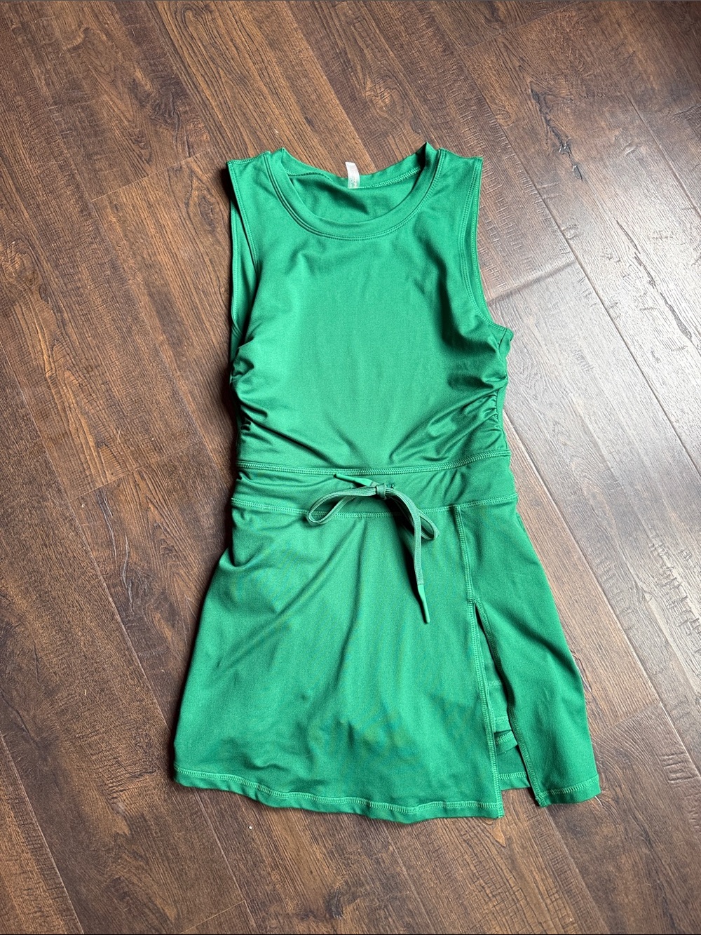 FP Movement by Free People Emerald Green Sleeveless Tie-Waist Mini Dress